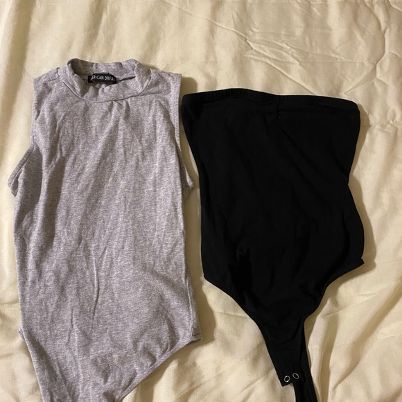 2 for 1 body suits. Grey (s) and black (m) - Picture 3 of 3